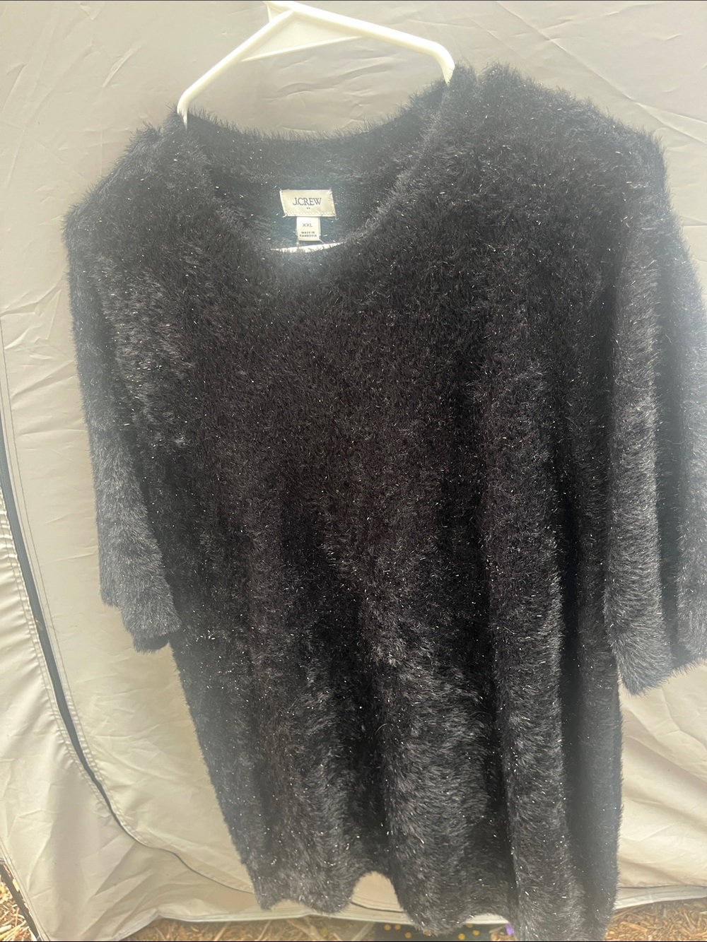J. Crew Black Fuzzy Crewneck Sweater